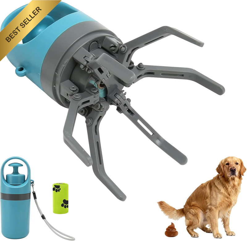 Portable Pooper Scooper with Six Claw Design,No Touch Dog Waste Picker with Wast