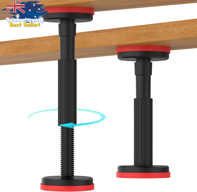 2Pcs Telescopic Support Rods Cabinet Bracket Adjustable Pole 200Kg Nylon Black