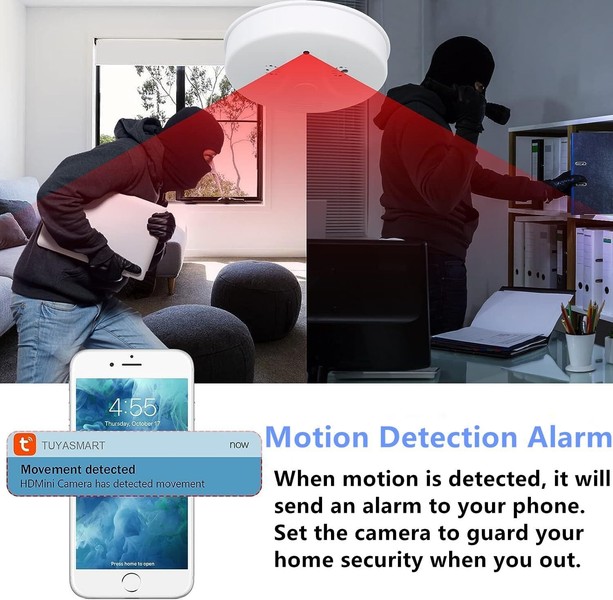 Hidden Camera Smoke Detector Wireless WiFi with Video 1080P HD Small... - Image 6