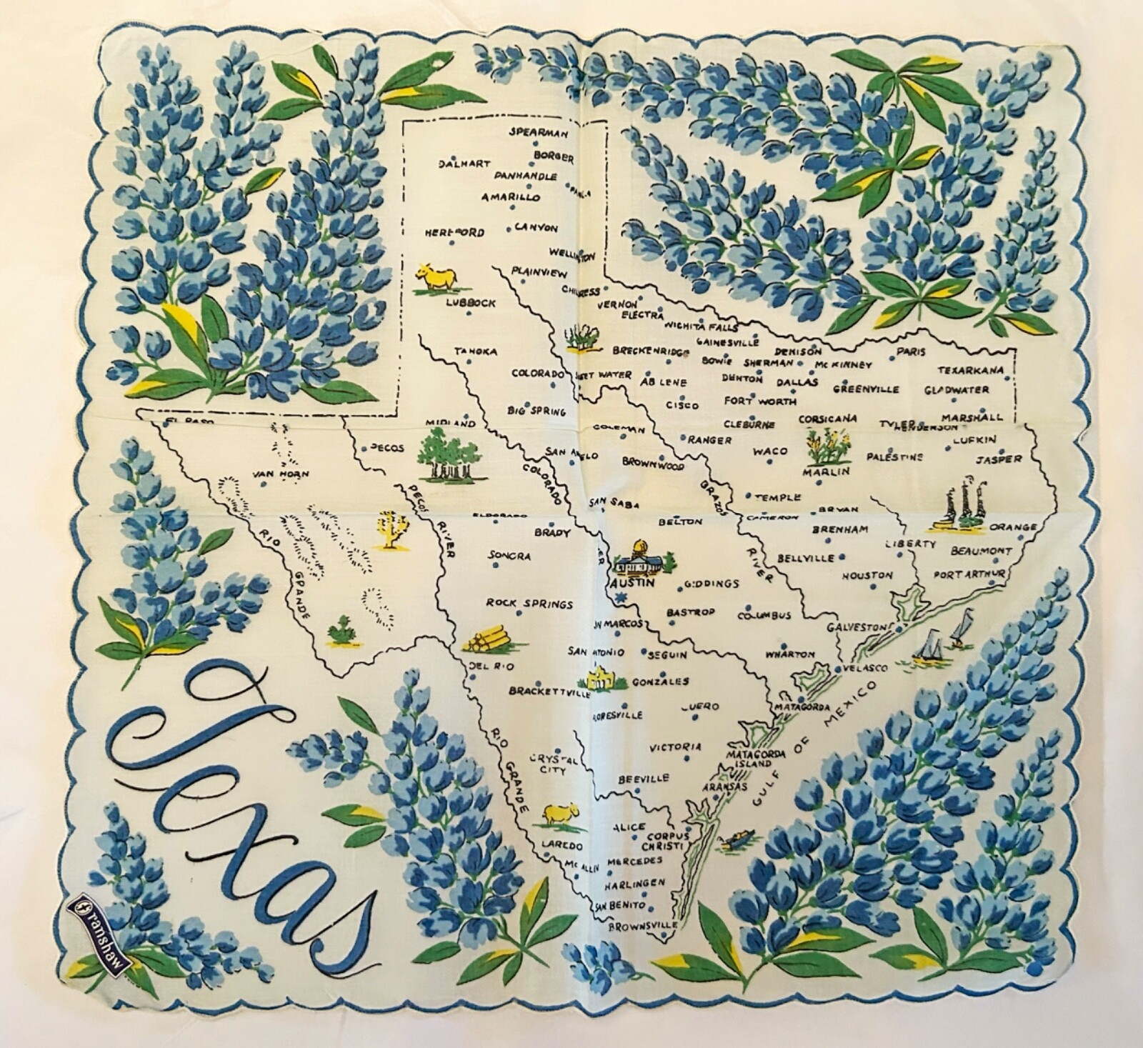 Vintage Franshaw State Souvenir Hankies Unused w/Original Tags YOUR CHOICE 1950s