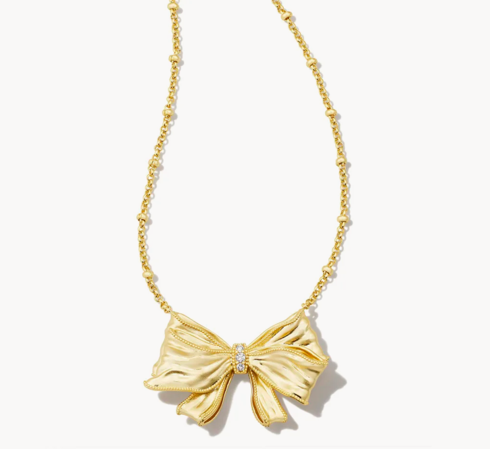 LoveShackFancy X Kendra Scott Gold Bow STATEMENT Necklace NWT | eBay