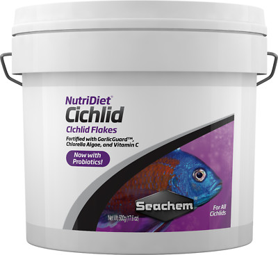 SEACHEM NutriDiet Cichlid Flake Probiotics Formula Premium Food Bucket 500 gm