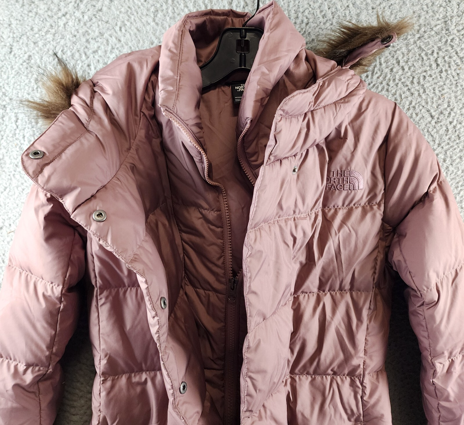 The North Face New Dealio Down Parka Women's XS Twilight Mauve Zip/Snap Closure - Picture 4 of 20