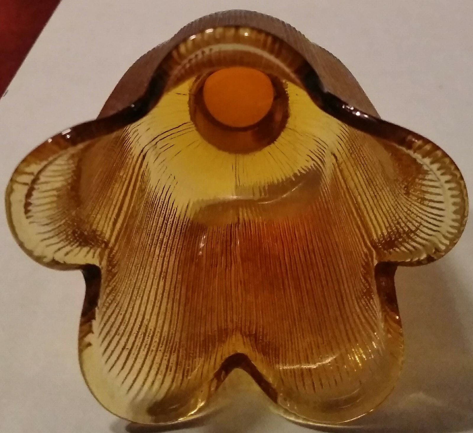 Vintage Amber Tulip Design Glass Votive Cup Candle Holder