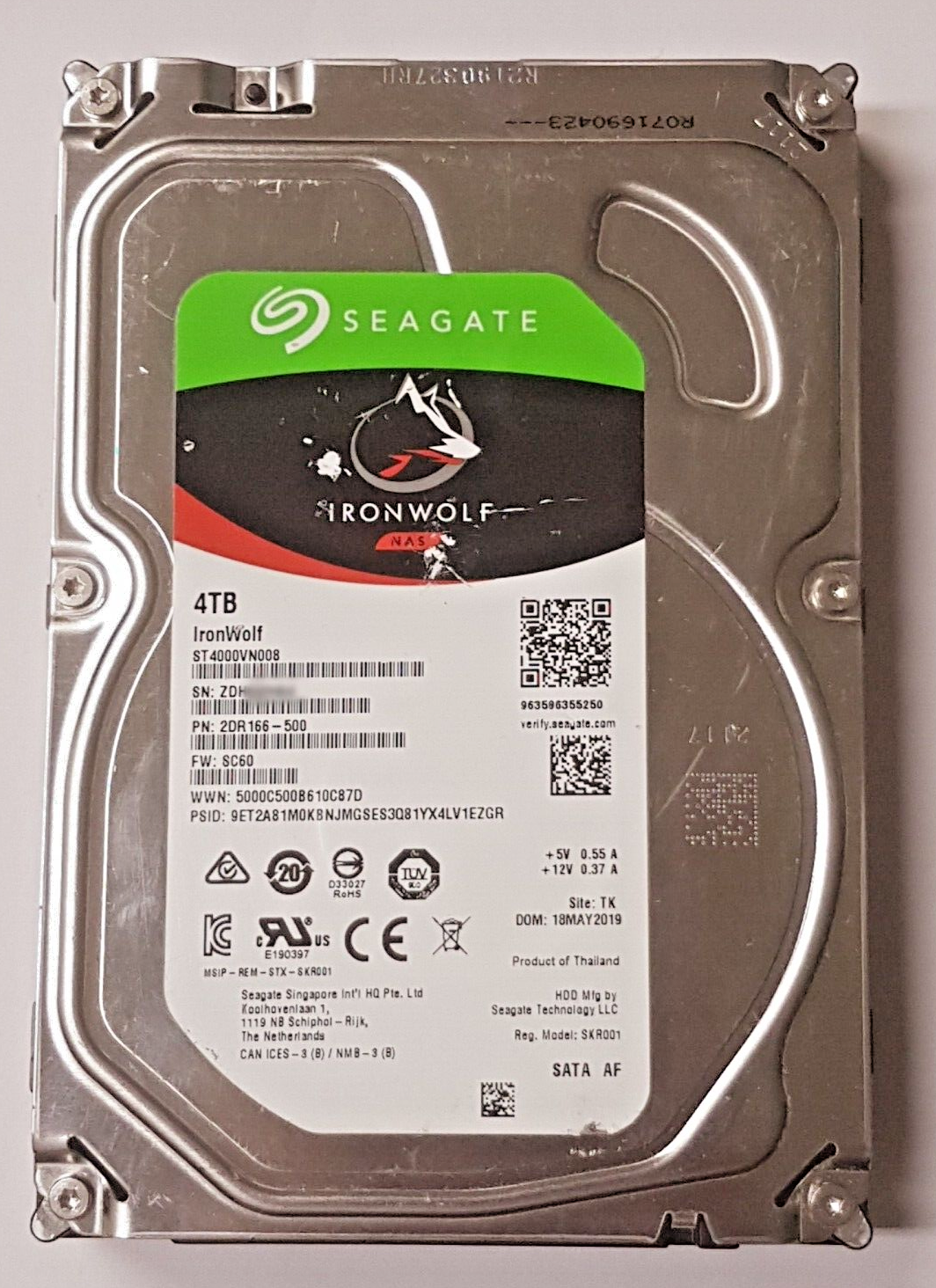 Seagate pack de 2 disques durs nas hdd iron wolf 4to 3,5 - st4000vn008  SEAGATE