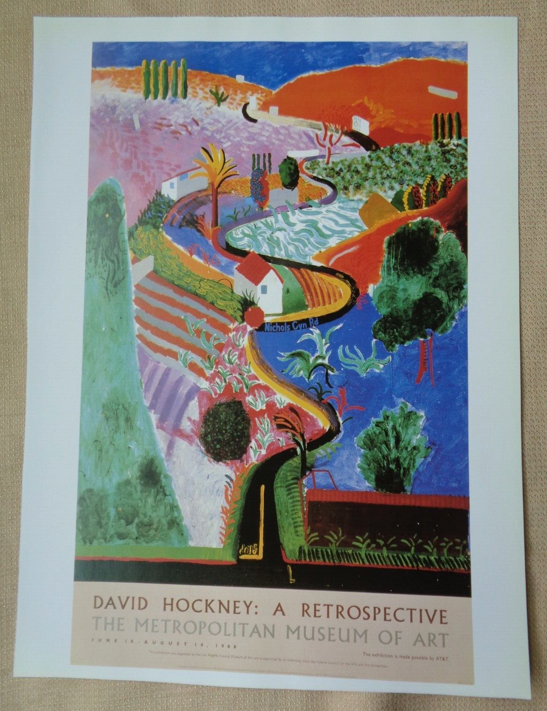 David Hockney Poster Metropolitan Museum of Art 1988 Retrospective