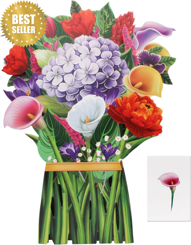 Paper Flower Bouquet 3D Pop up Cards, Hydrangeas Bouquet Popup Greeting Cards Mo