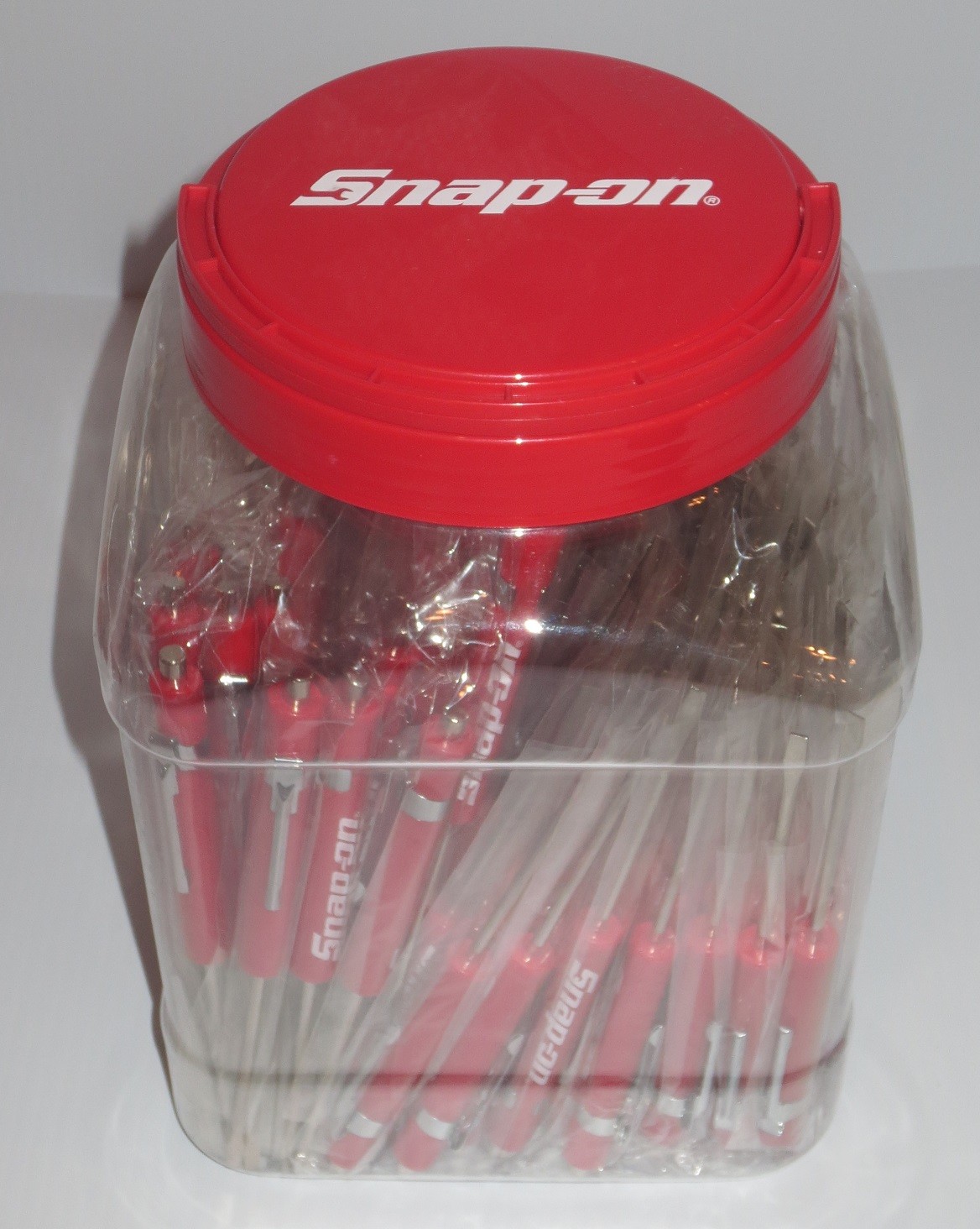 (5)five Snap On Pocket Screwdriver, Flat Tip Screwdrivers, Red