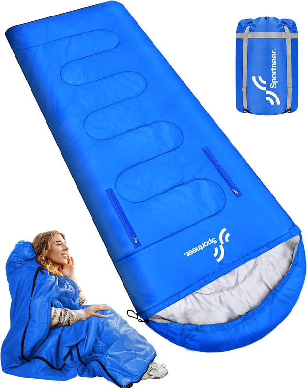 Sleeping Bag - Wearable for Adults & Kids with Arm Zipper Holes in Cold & Warm Weather, Waterproof Portable Sleeping Bag for Camping, Hiking, Backpacking, Outdoor Travel