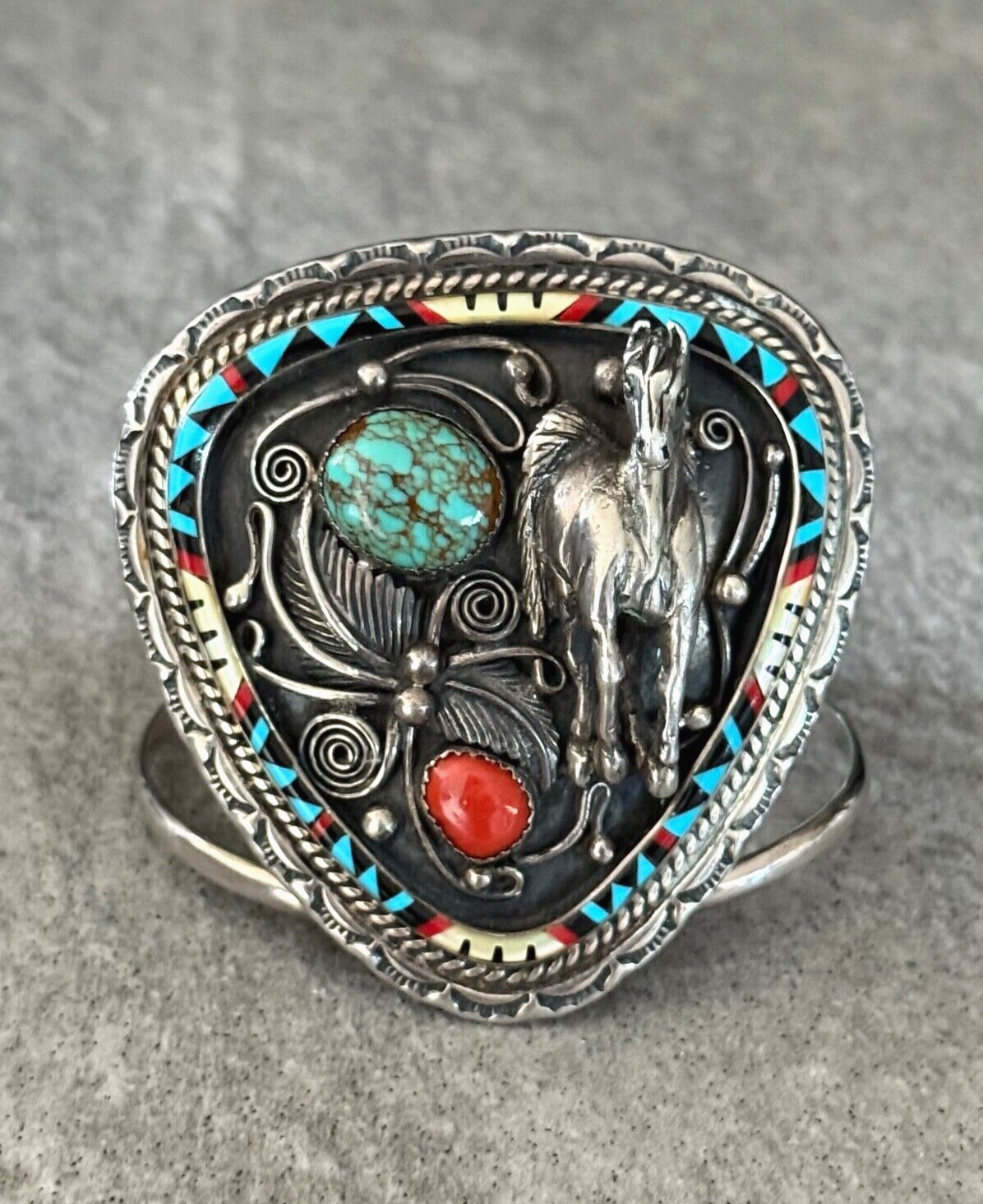 Incredibly Intricate Vintage Zuni Abalone Arrowhead Native American Jewelry Silver Buckle Incredibly Intricate Vintage Zuni Abalone Arrowhead Native American Jewelry Silver Buckle