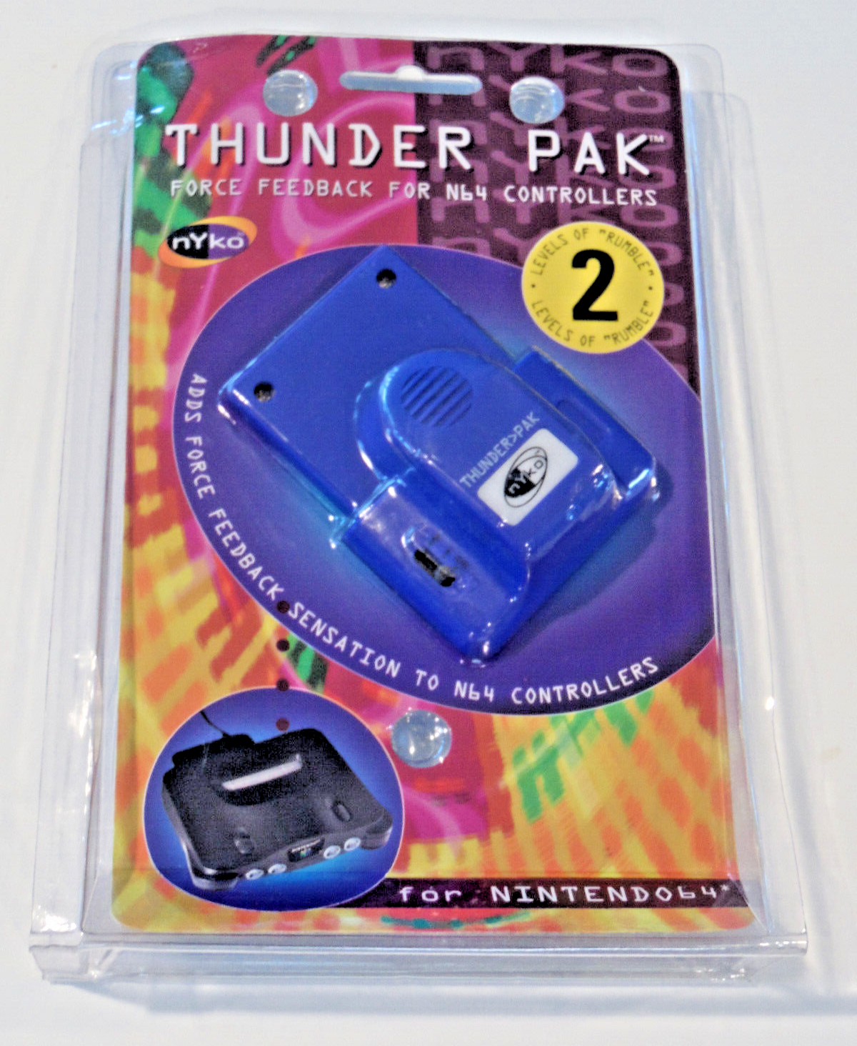 Thunder Pak Rumble Pack NYKO for Nintendo 64 Games Purple