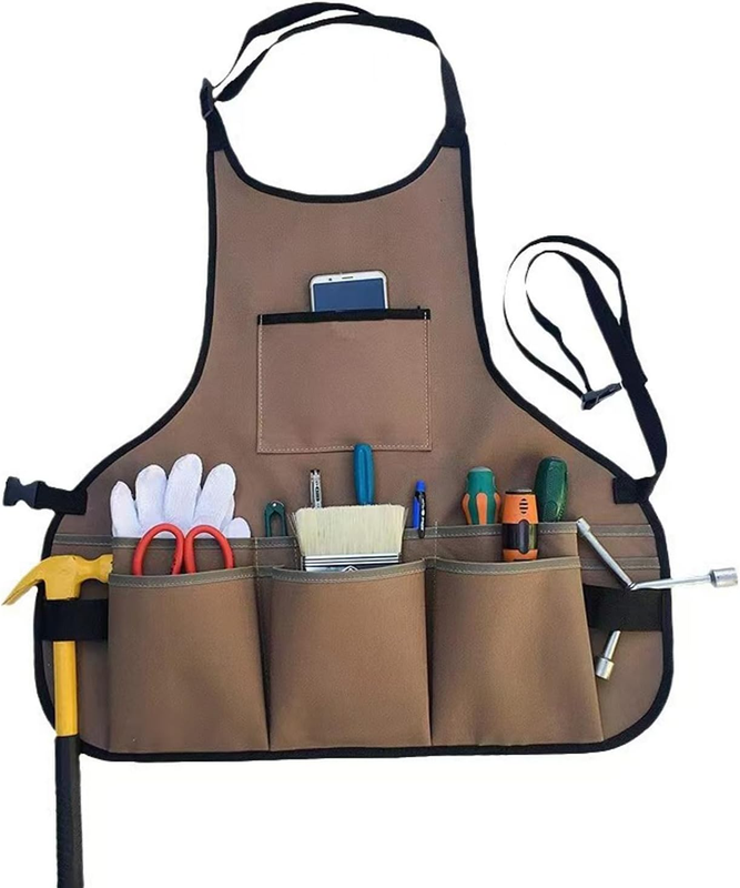 Garden Apron Oxford Fabric Waterproof Anti-Dirty Apron for Women & Men, 14 Pocke