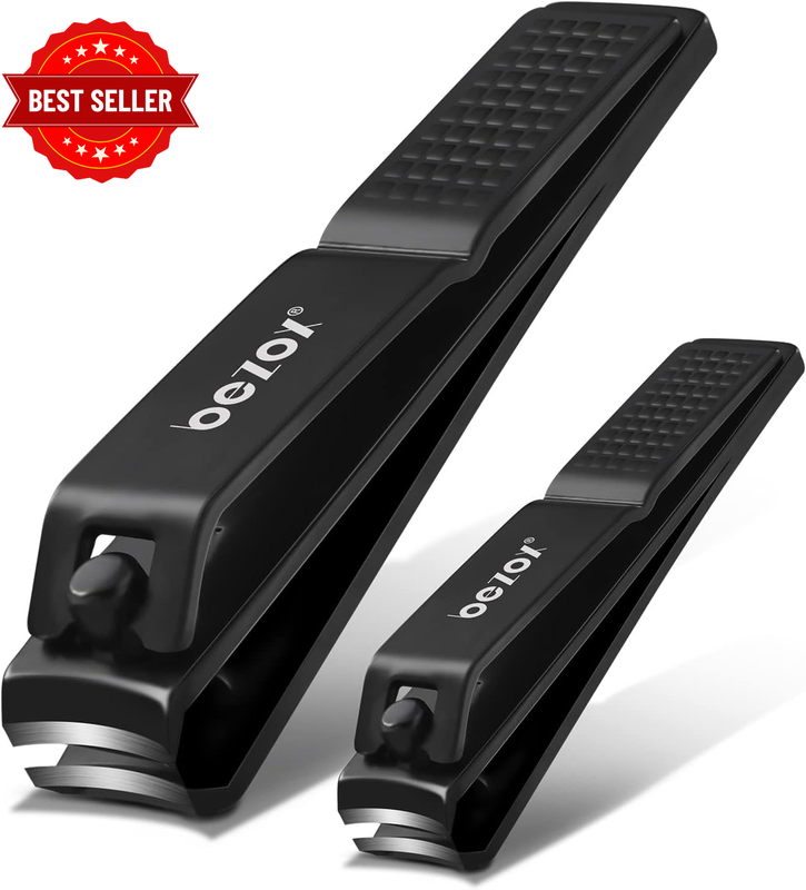 Nail Clippers Set of 2 - Stainless Steel Fingernail Clipper and Toenail Clippers