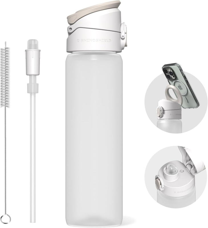 Rhinoshield Aquastand Magnetic Bottle 27 Oz | Tritan Water Bottle with Straw Lid