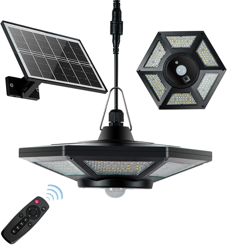 Degruand Solar Powered Shed Light Outdoor Indoor,Waterproof outside Pendant Ligh