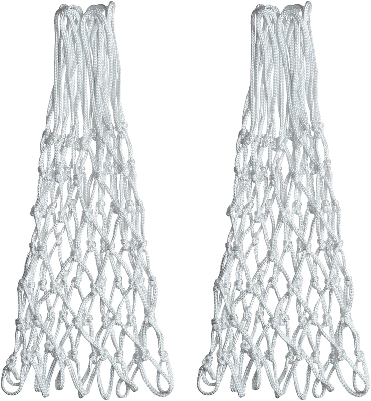 2PCS White Basketball Net 12 Loops 21 Inch Professional Anti-Whip Basketball Net