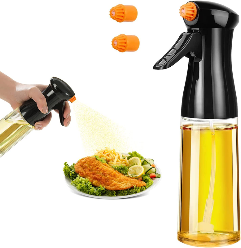 Oil Sprayer for Cooking, Olive Mister Spray Bottle with 2 Rotatable Nozzles, Gla