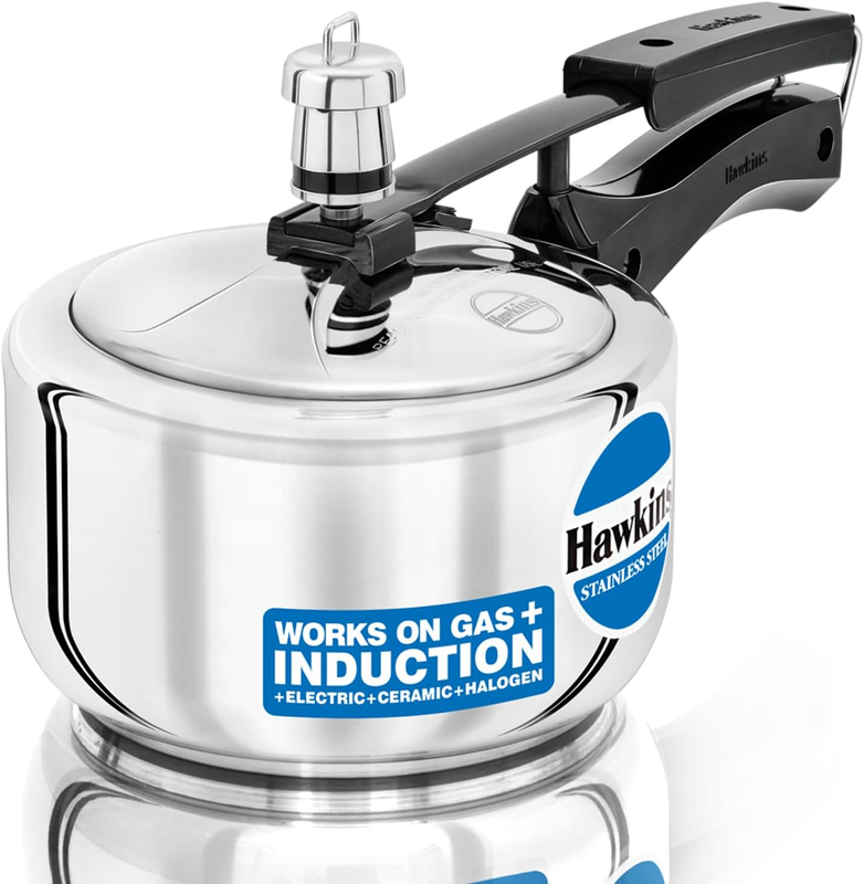 Stainless Steel Pressure Cooker, 1.5 Liter, Silver
