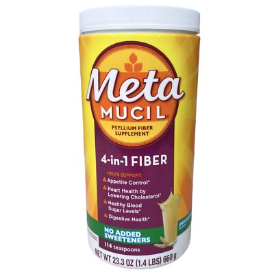 1 Metamucil Fiber Supplement Original Smooth Powder no added sweetners 23.3 oz