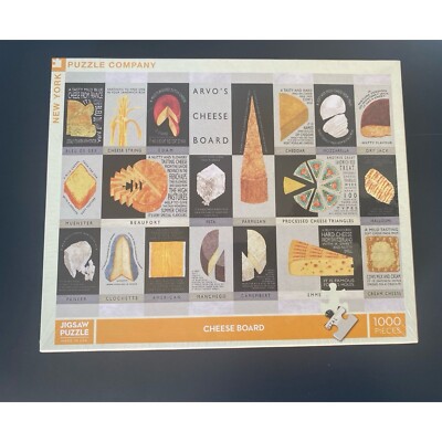 New NY Puzzle Company 1000 Piece Jigsaw Puzzle, Cheese Board Charcuterie Board