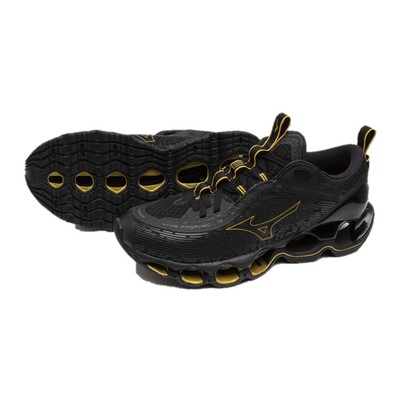 Pre-owned Mizuno Running Shoes Wave Prophecy 13 Black/glod J1gc2451 32 Us 9 (27cm)