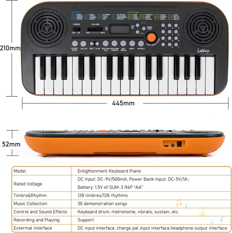 Mini Keyboard Piano 32 Key Small Portable Digital Electronic Keyboard with 30 De