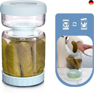 Luvan Glas Einlegeglas, 1000ml Gurkenglas zum Umdrehen, Eingelegten und Olive