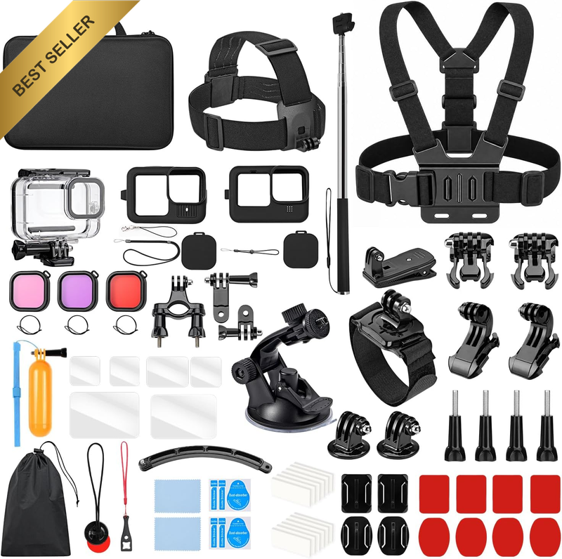 60M/197FT Waterproof Housing Case Kit for Gopro Hero 9 10 11 12 13, Underwater P
