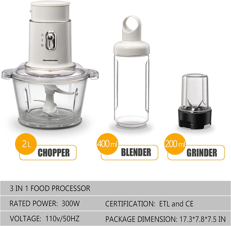 Electric Food Chopper - Blender and Food Processor Combo, 3 in 1 Food Grinder El