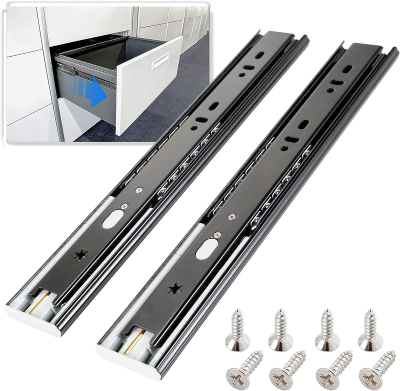 BAIDICE 5 Pair Soft Close Drawer Slides Rails 20 Inch 100 Lb Load Capacity Side