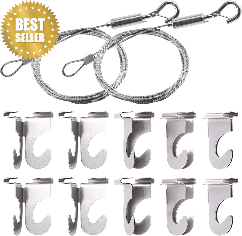 12Pcs 2 Inch Drop Ceiling Hooks with Hanging Wire Set, 10 Pack Ceiling Hangers a