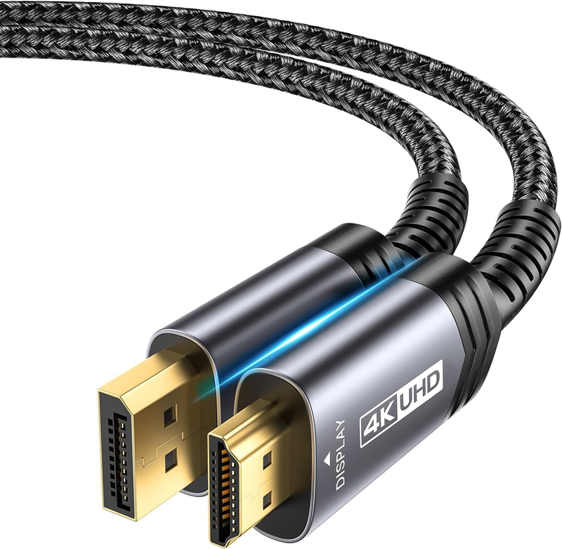 4K DisplayPort to HDMI Cable Adapter 10FT, DP to HDMI Male Video UHD 4K@30Hz/2K@