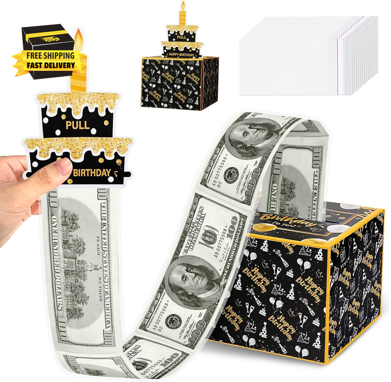 Birthday Money Pull Box, DIY Money Gift Box, Birthday Money