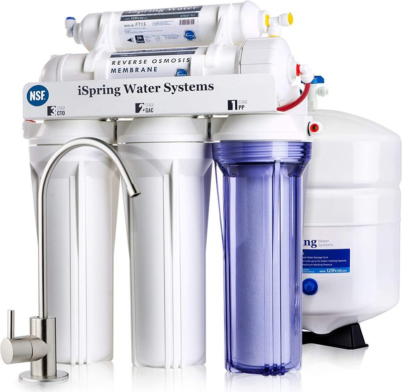 RCC7, NSF Certified, High Capacity Under Sink 5-Stage Reverse Osmosis Water Filt