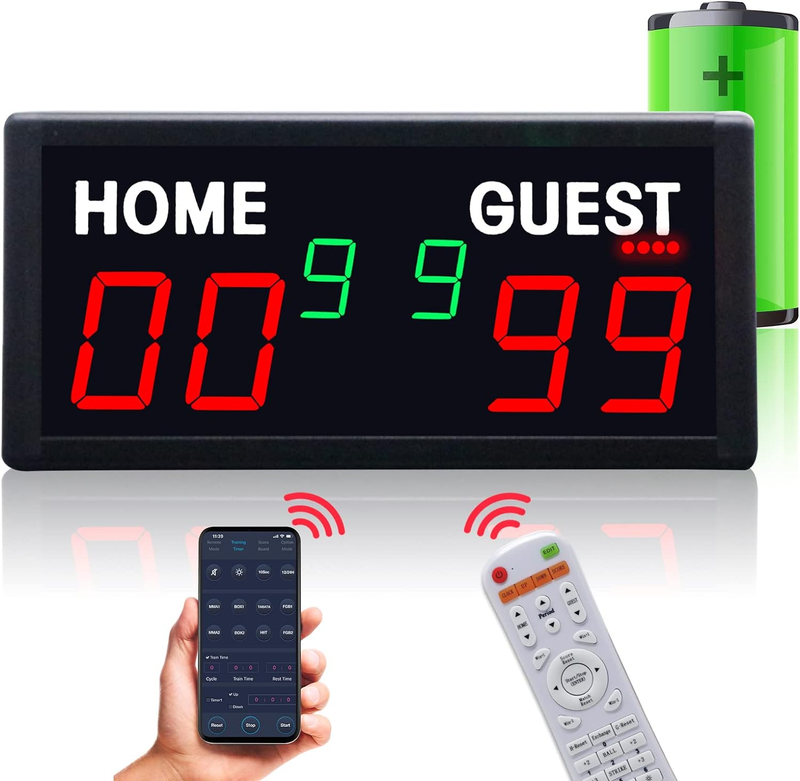 6 Digits Bluetooth Electronic Scoreboard, Digital Scoreboard with Remote, Cornho