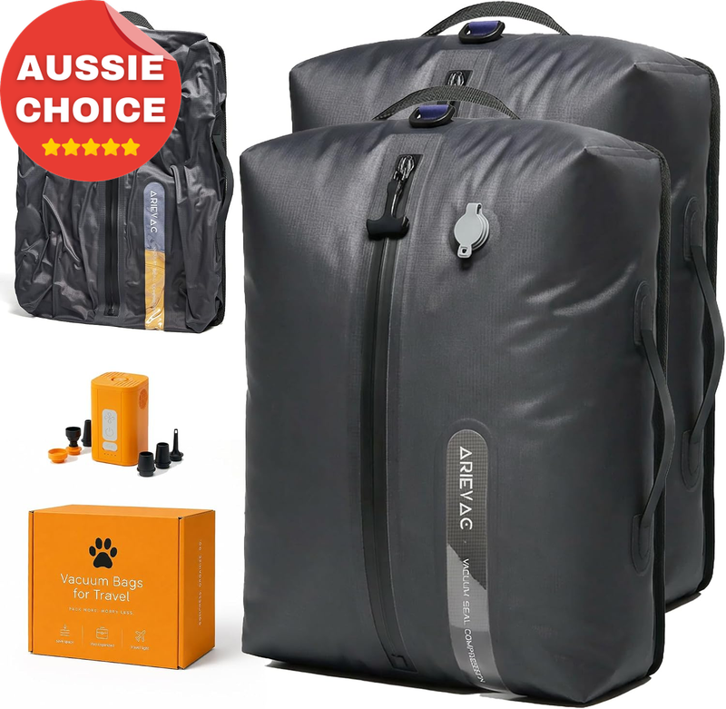 Vacuum Seal Bags with Pump 18L Compression Packing Cubes 2-Pack for Travel