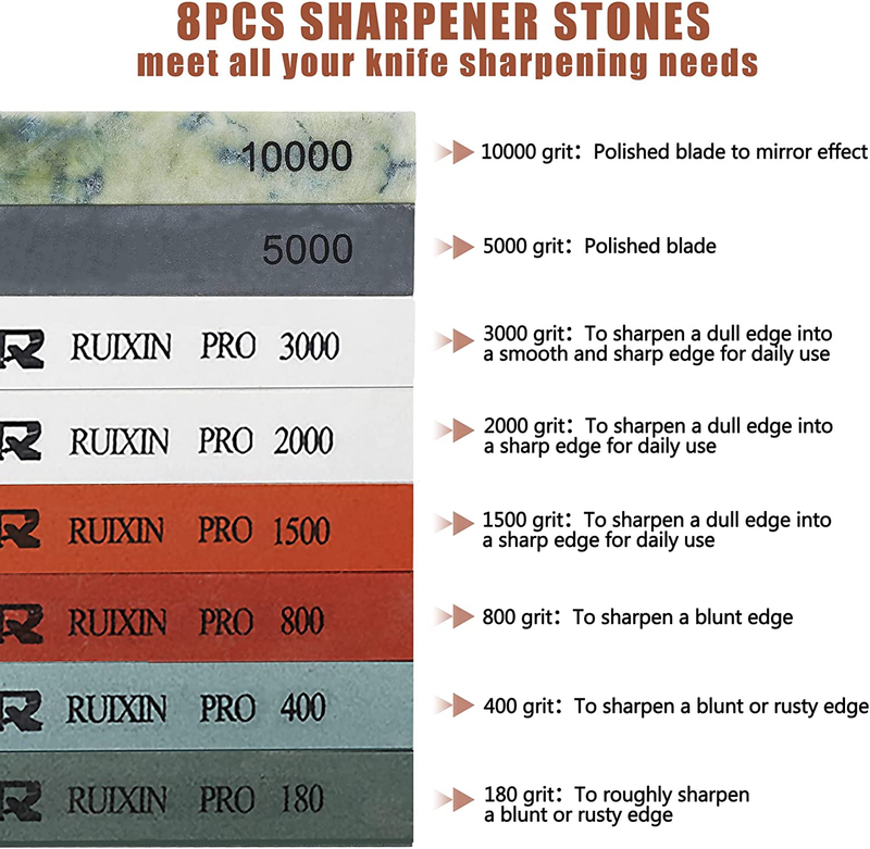 RUIXIN PRO 8 Pcs Knife Sharpening Stones for RUIXIN PRO RX-008 RX-009 Knife Shar