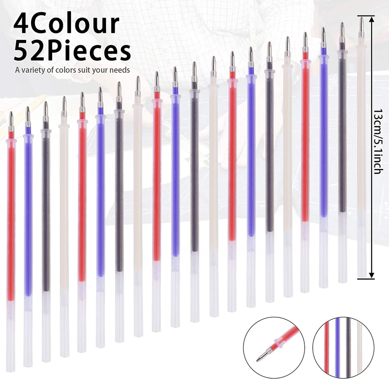 8 Pieces Heat Erasable Pens for Fabric with 52 Refills Fabric Marking Pens Fabri