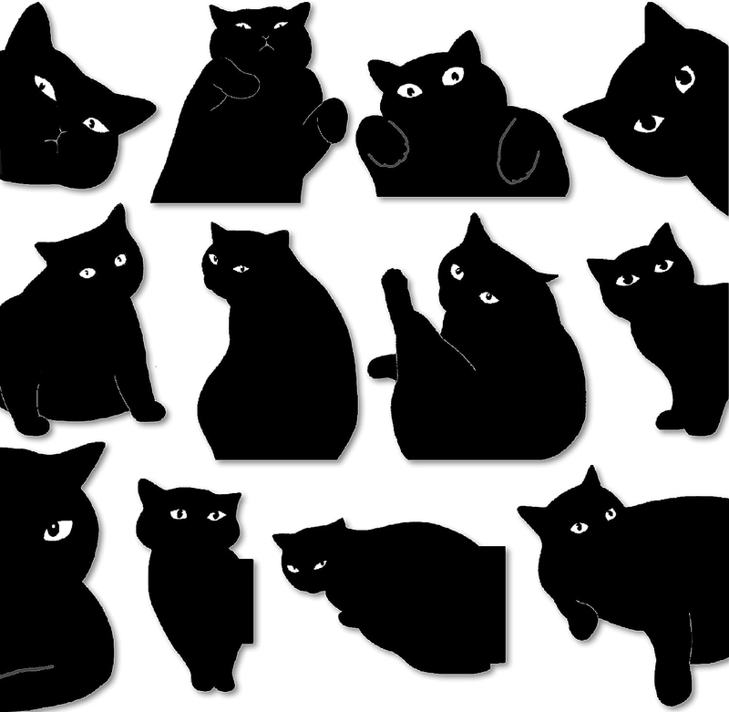 Black Cat Magnetic Bookmarks - 6 Pcs Cute Book Markers Clip Set for Book Lovers