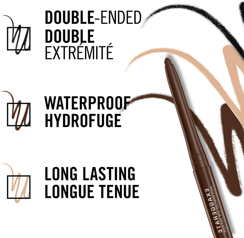 - Exaggerate Waterproof Eye Definer, built-in smudger & sharpener, creamy matte