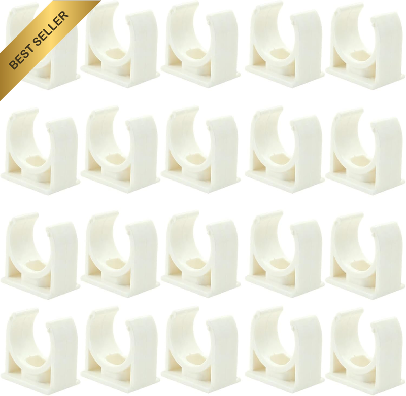 20PCS 20Mm PVC Pipe Clips - Heavy Duty Hose Clamps for Plumbing, PEX Tubing, Cen