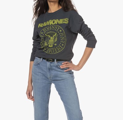 Daydreamer ramones crest crew long sleeve top for women