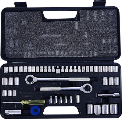 Amtech 52-Piece Socket Set, Strong Chrome Plated Steel Plus Handy Storage Case