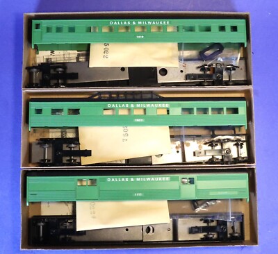 Set of 3 Custom Athearn HO Scale Dallas & Milwaukee Passenger Car Kits 1XXX
