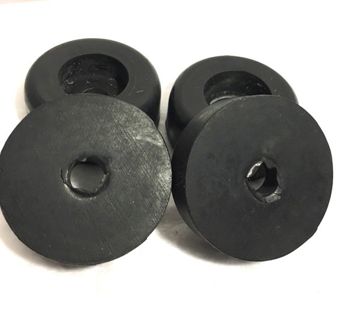 4 Turntable StabilizersBlack Hard Rubber With Stainless Steel Washer Embedded