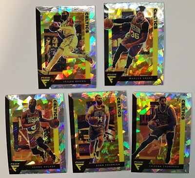 2020-21 Panini Flux Silver Cracked Ice Celtics Team LOT of 5 Brown Smart Walker