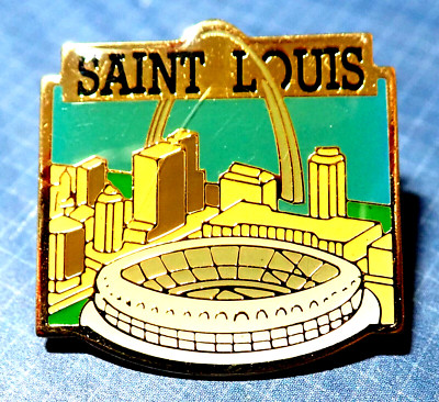 ^BEAUTIFUL ST LOUIS ARCH PIN BADGE^ SKYLINE^ STADIUM