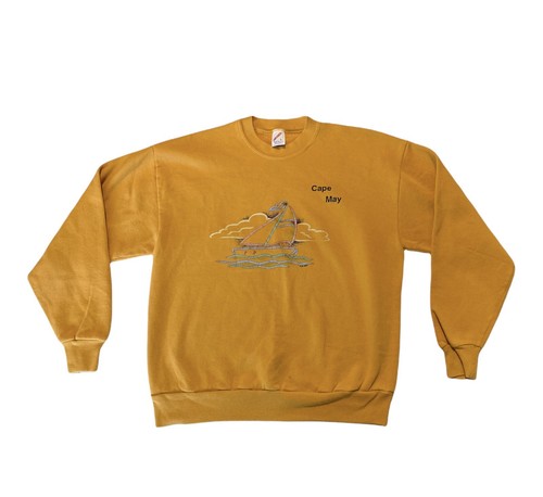 ★★Columbia★★ NY TAIL HTERRY SWEATSHIRTS Vintage Yellow C Vintage Columbia Crewneck Sweatshirt Embroidery Logo Yellow