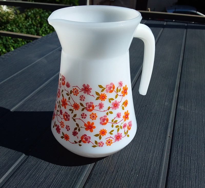 Arcopal_carafe Pichet Motif Fleural_tbe