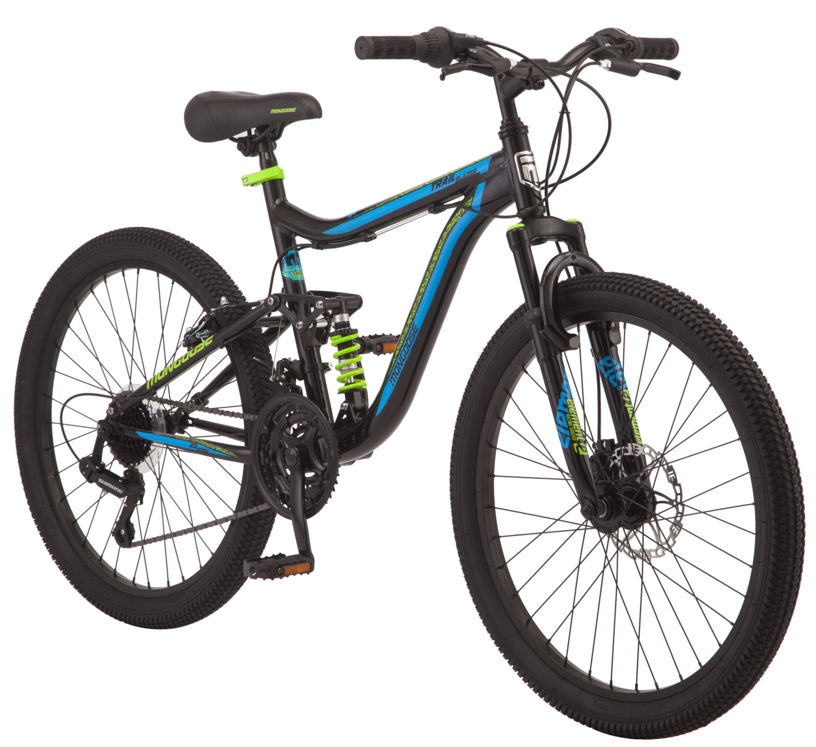 Mountain Bike 24" Mongoose Trail Blazer Adjustable Seat Aluminum Dual Suspension